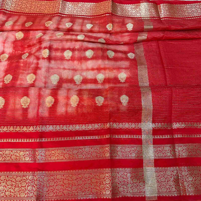 Red Colour Shade Warm Silk Saree