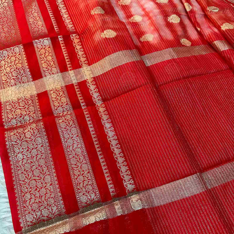 Red Colour Shade Warm Silk Saree