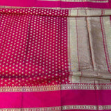 Rani Pink Warm Silk Zari Woven Buti Banarasi Saree