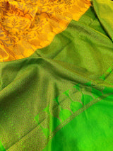 Bright Yellow Semi Dupion Silk Banarasi