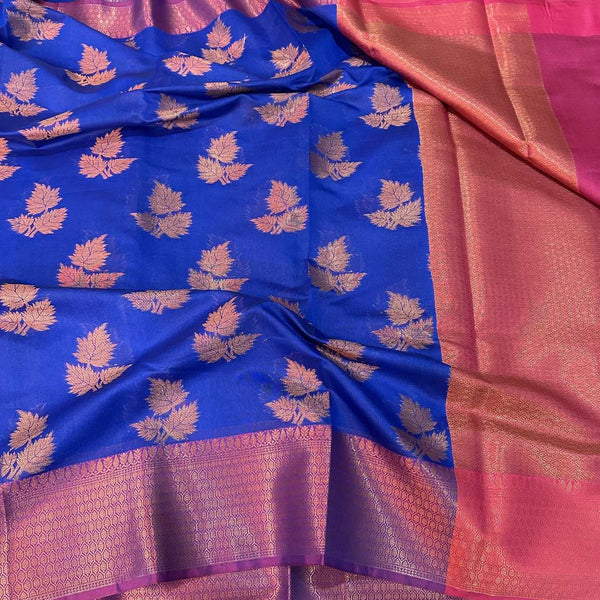 Royal Blue Soft Cotton Silk Saree