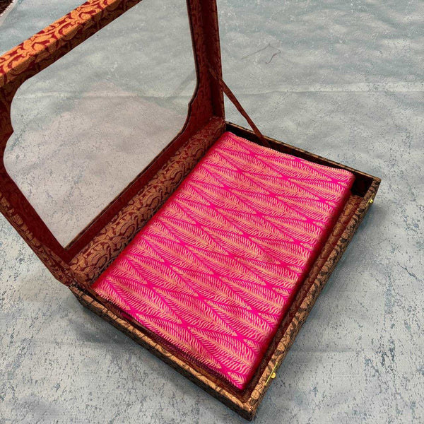 Rani Pink Pure Katan Silk Saree