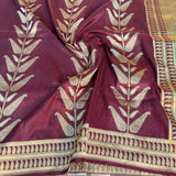 Light Maroon Shade Pure Katan Silk Alfi Saree