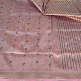 Lilac Pink Shade Pure Katan Silk Alfi Saree