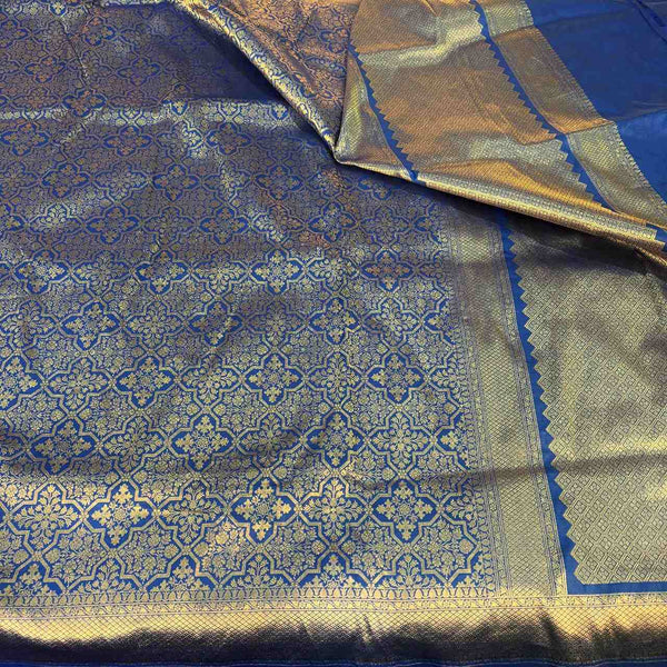 Royal Blue Shade Pure Katan Silk Saree