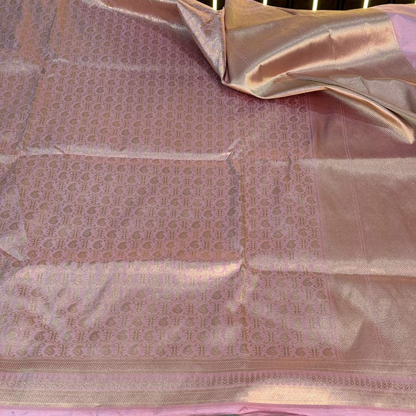Baby Pink Shade Pure Katan Silk Saree