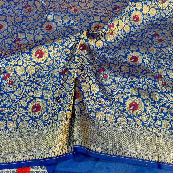 Royal Blue Pure Katan Silk Saree