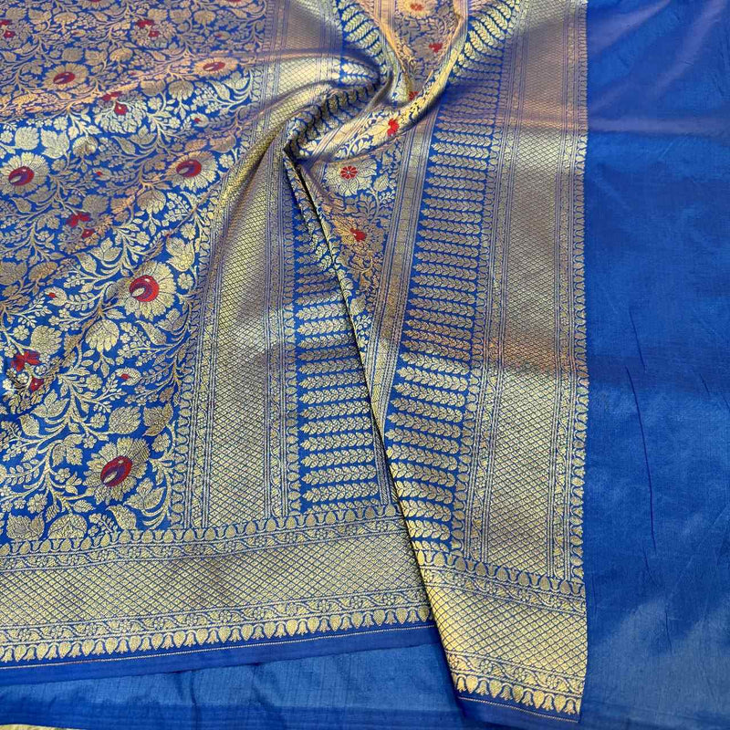 Royal Blue Pure Katan Silk Saree