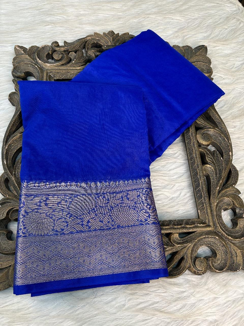 Royal Blue Organza Silk Traditional Banarasi Saree