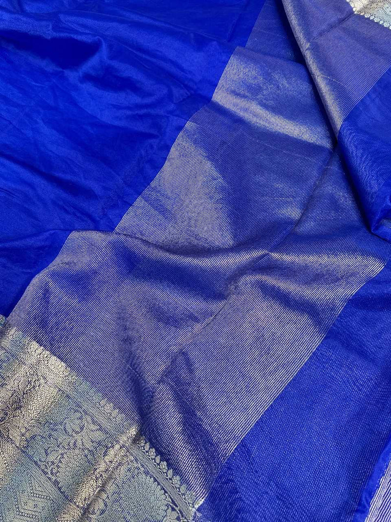 Royal Blue Organza Silk Traditional Banarasi Saree