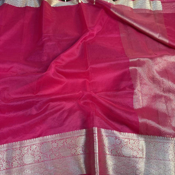 Red Organza Silk Traditional Banarasi Saree