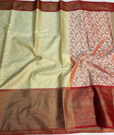 Light Golden Colour Shade Tisue Silk Saree