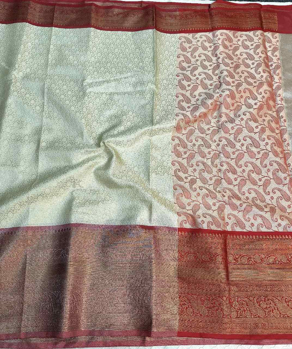 Light Silver Colour Shade Soft Tissue Saree