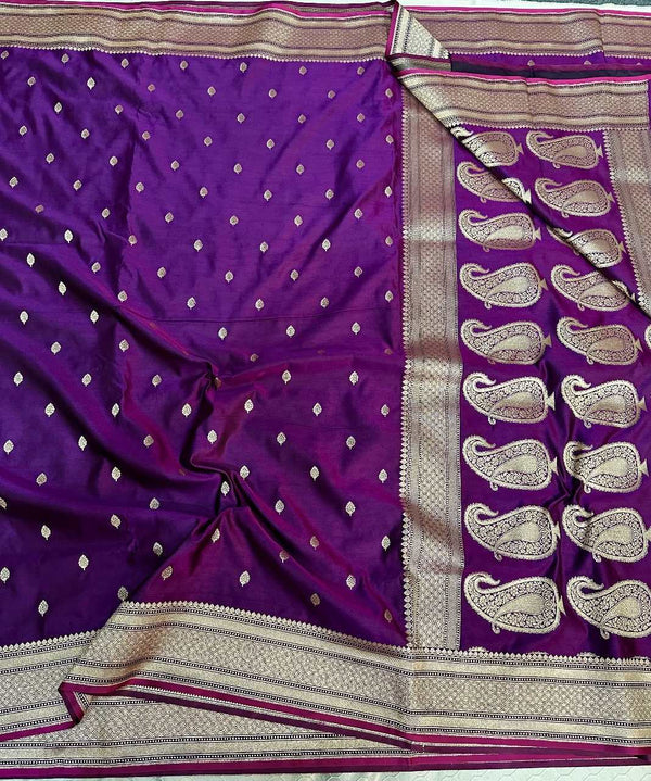 Purple Mashru Silk Saree