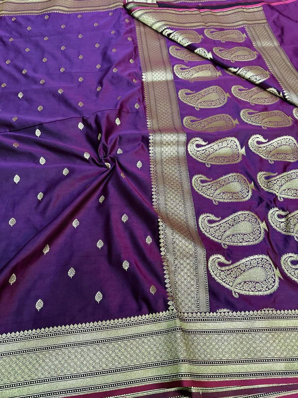 Purple Mashru Silk Saree