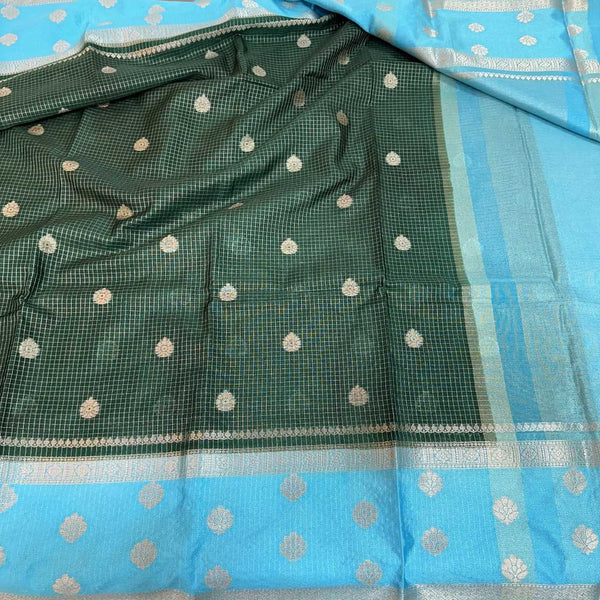 Bottle Green Colour Warm Silk Banarasi Saree