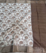 Bright Coffee Brown Colour Cotton Silk Saree