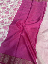 Bright Pink Colour Cotton Silk Saree