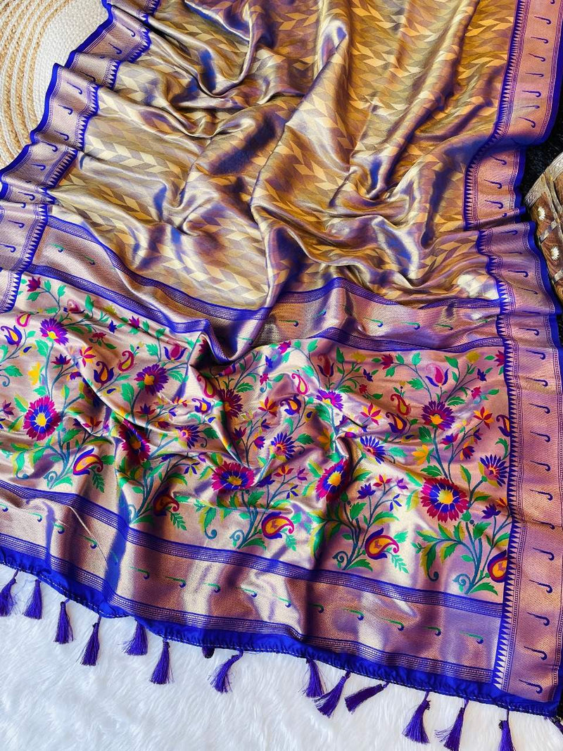 Exclusive Royal Blue Colour Soft Tissue Silk Saree