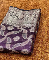 Purple Colour Copper Zari Softsilk saree