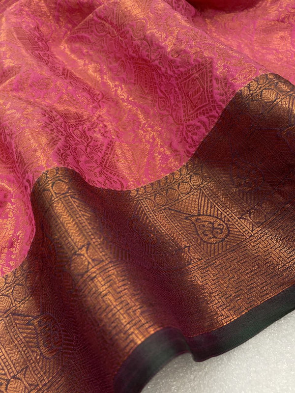 Rani Colour Copper Zari Softsilk saree