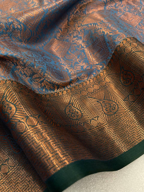 Copper Zari Softsilk saree