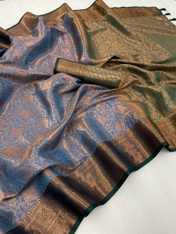 Copper Zari Softsilk saree