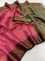 Rani Colour Copper Zari Softsilk saree