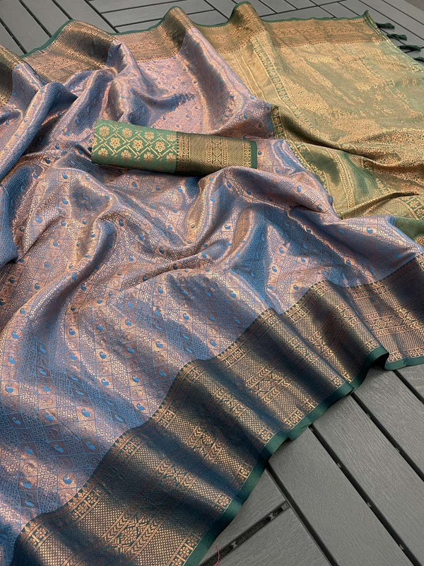 Copper Zari Softsilk saree