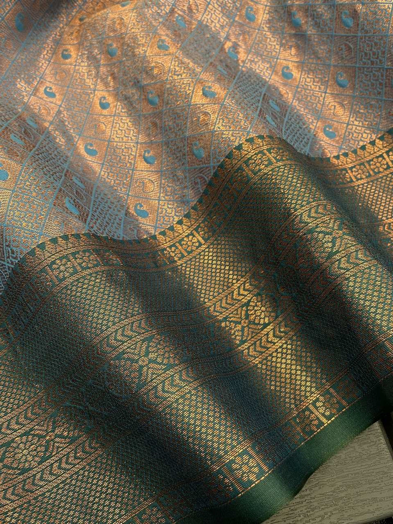 Copper Zari Softsilk saree