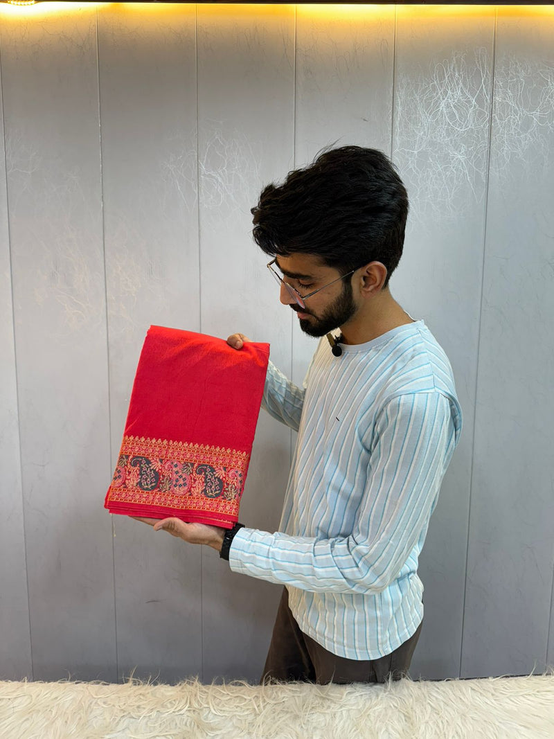 Orange Warm Silk Banarasi Saree