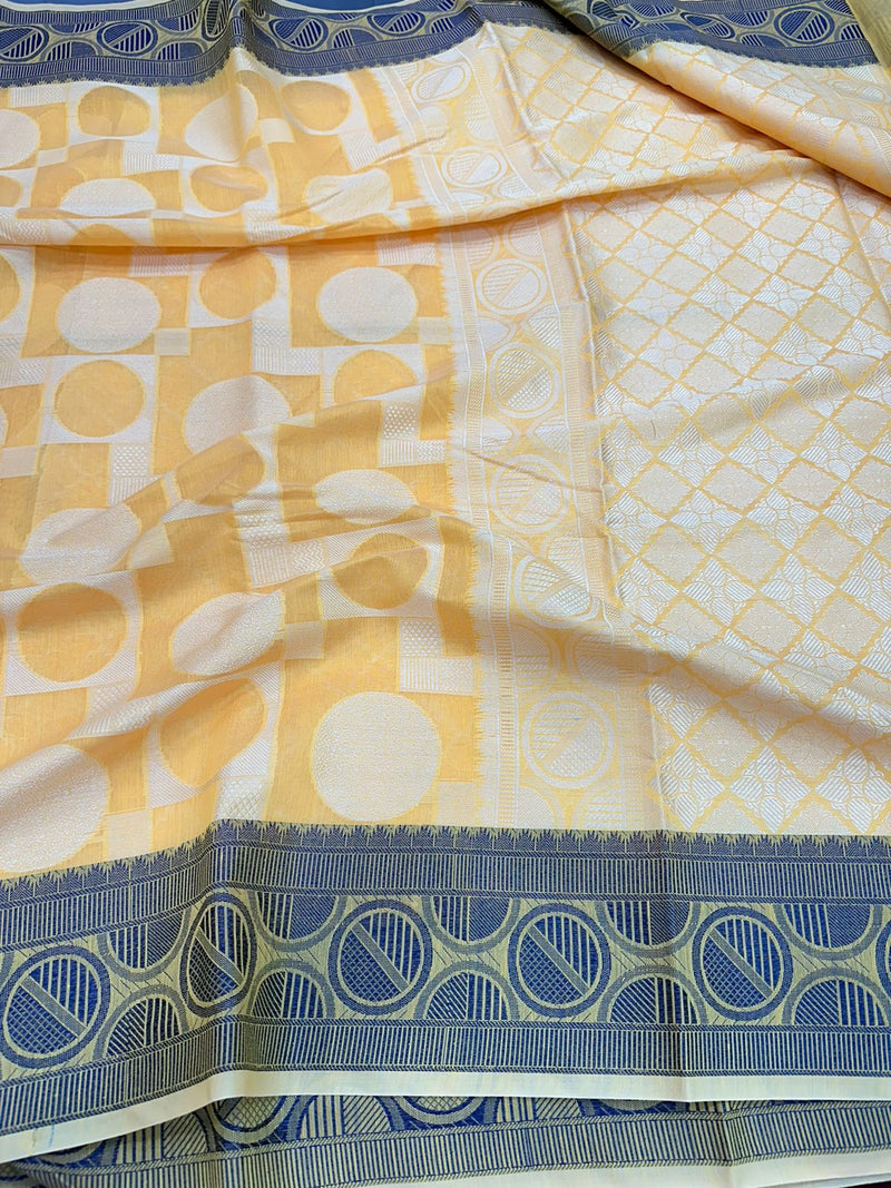 Yellow Color Shade Cotton Silk Saree