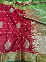 Dark Maroon Bridal Banarasi saree