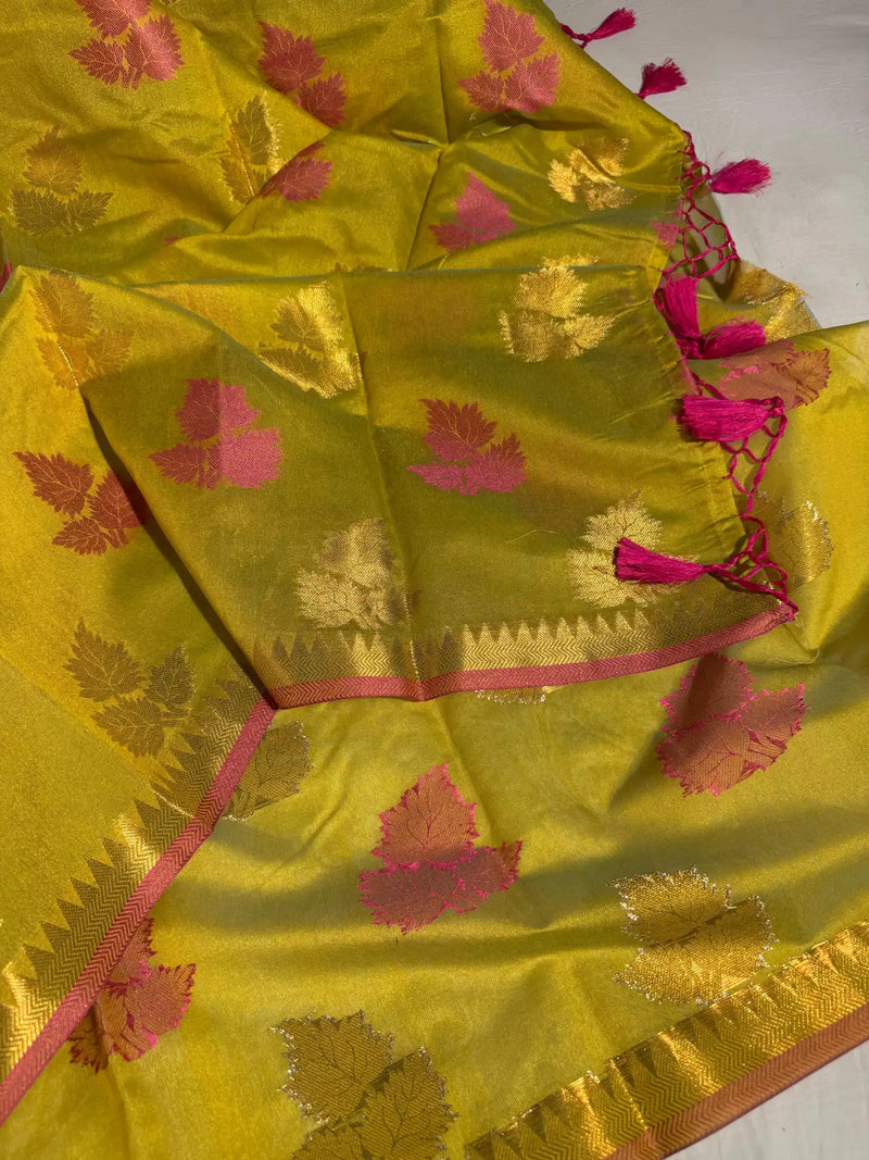 Mehendi Green Softsilk Banarasi Saree