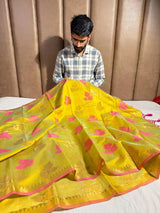 Mehendi Green Softsilk Banarasi Saree