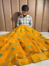 Yellow Softsilk Banarasi Saree Saree