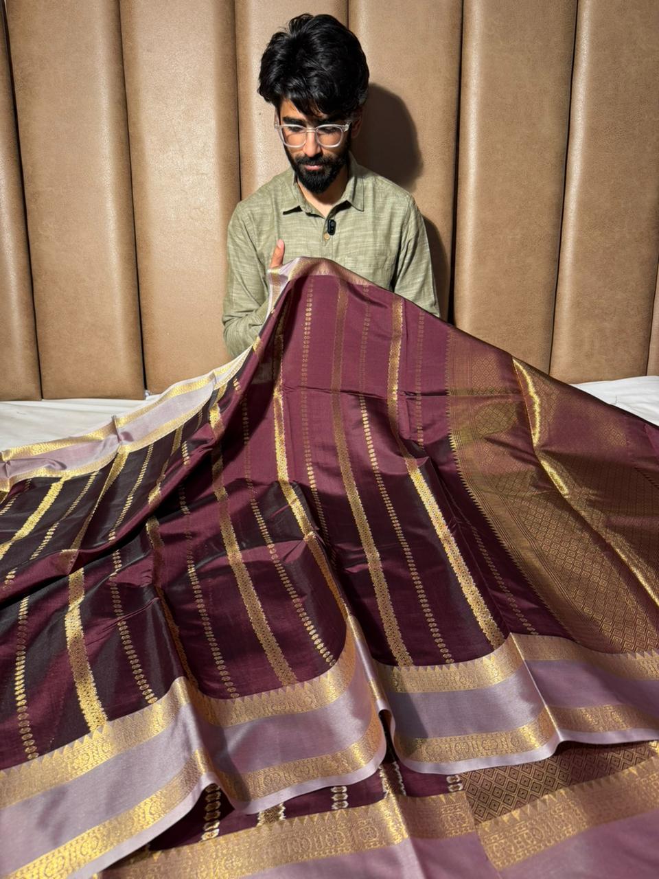 Subtle Wine Traditional Softsilk Banarasi Saree