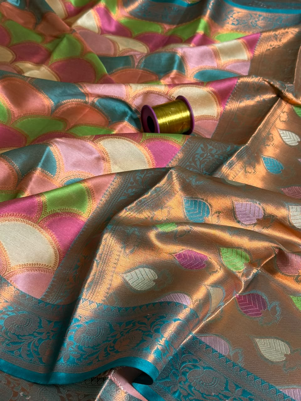 Rangkat Multicoloured Weave Softsilk Saree