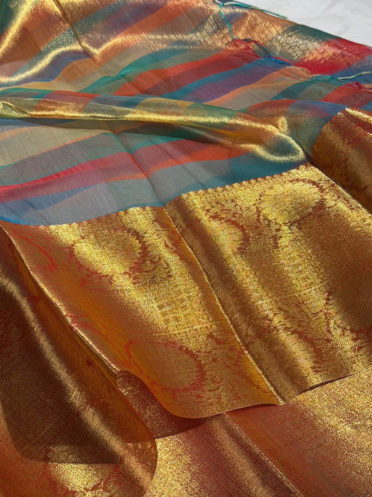 Multi Colour Soft Silk Jamdani Pattern Saree