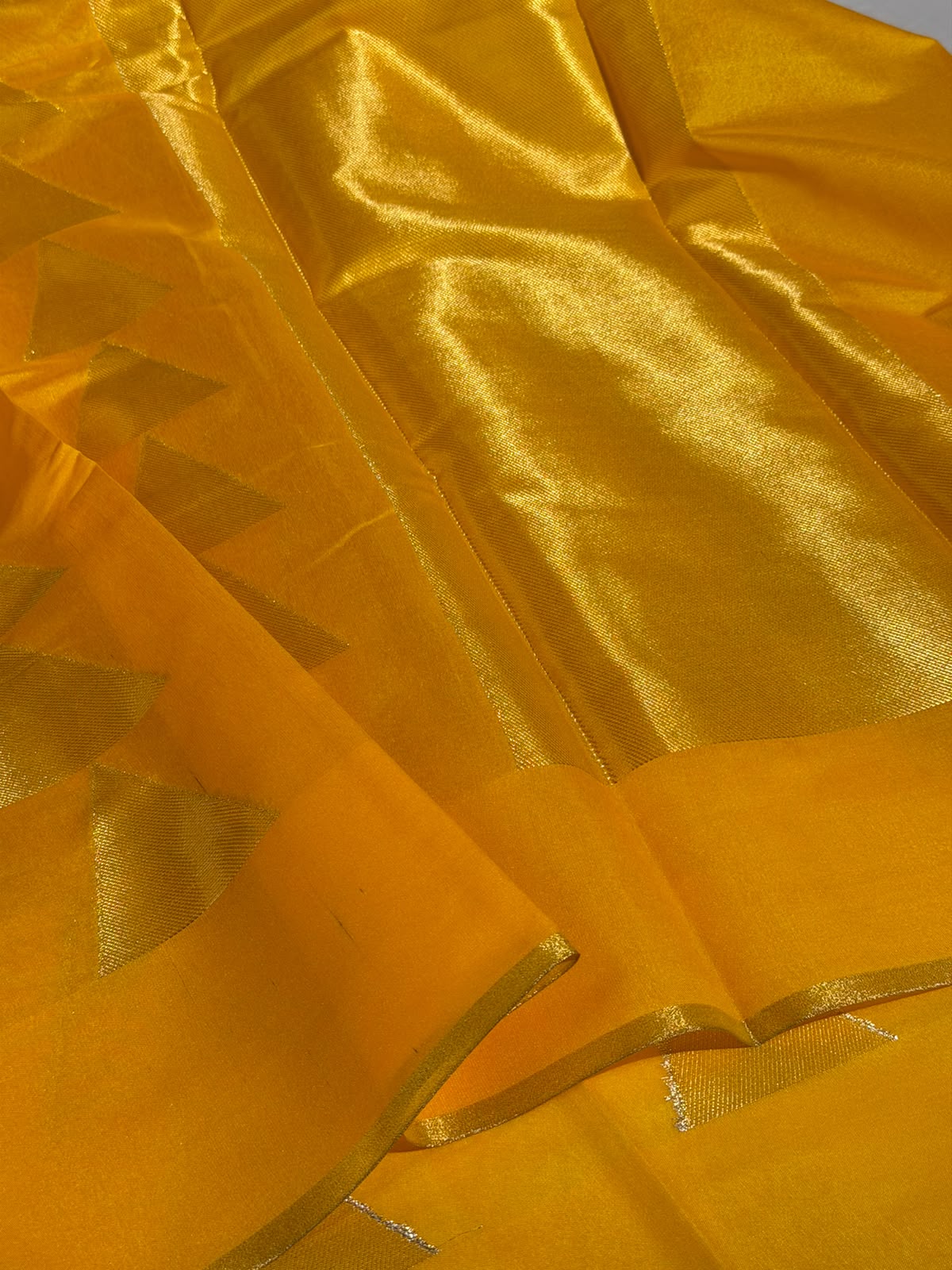 Bright Yellow Softsilk Eccentric Banarasi Saree
