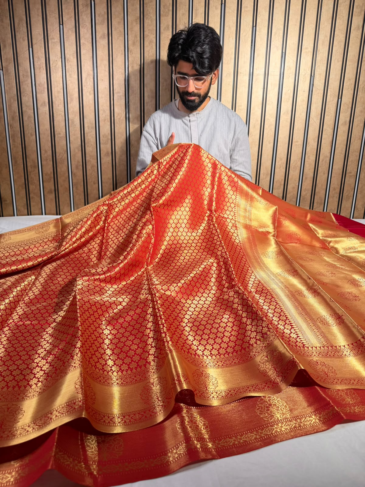 Bridle Red Softsilk Eccentric Banarasi Saree