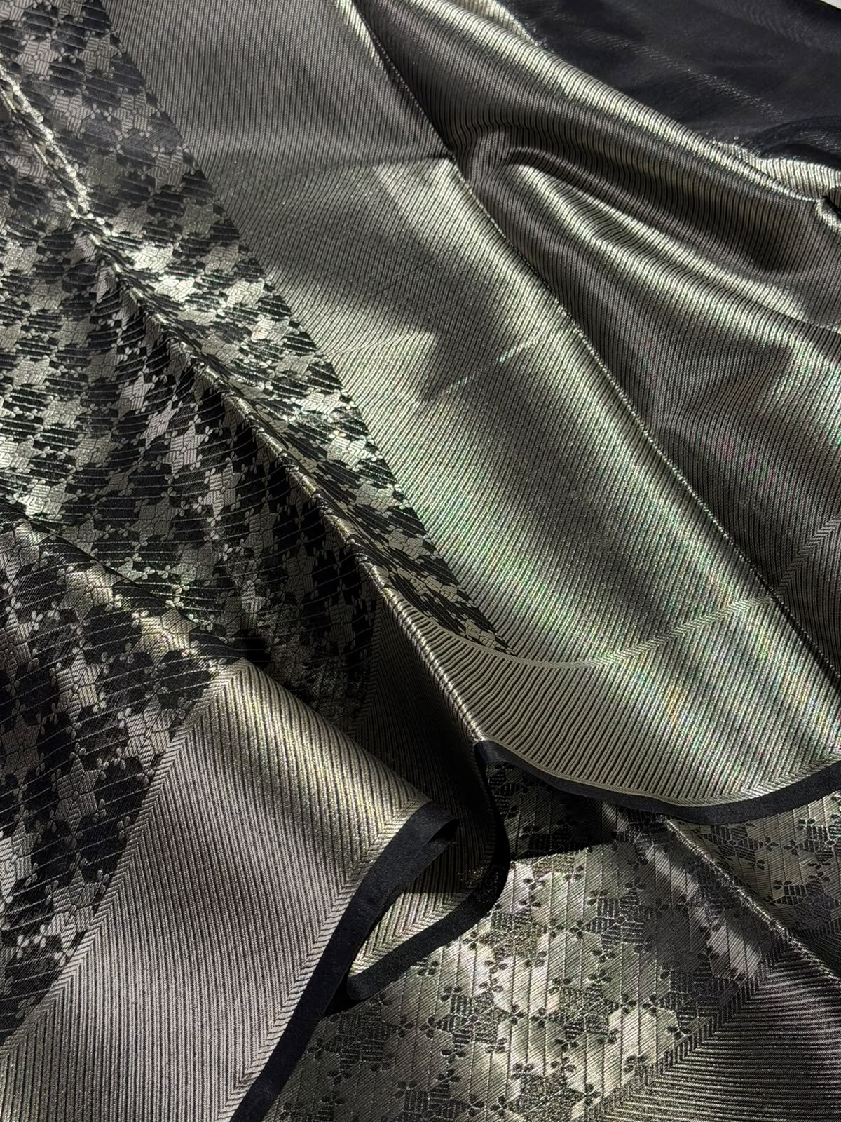 Black Silver Softsilk Eccentric Banarasi Saree