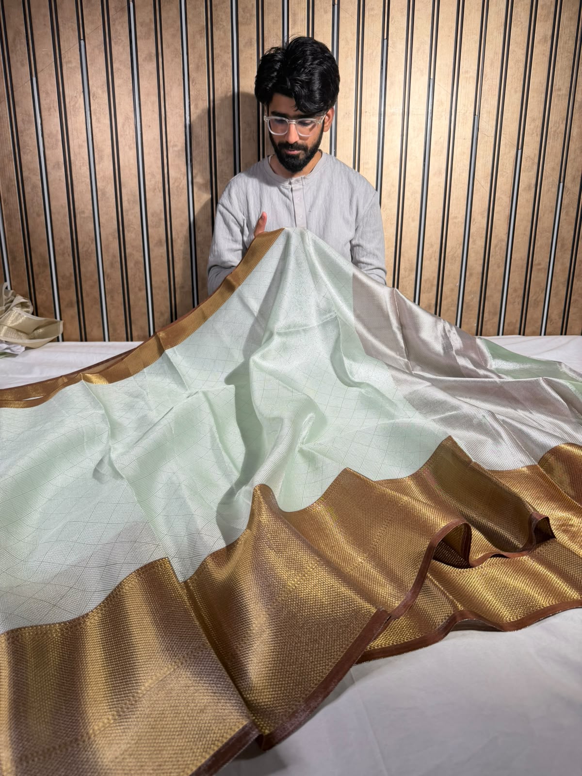 White Softsilk Eccentric Banarasi Saree