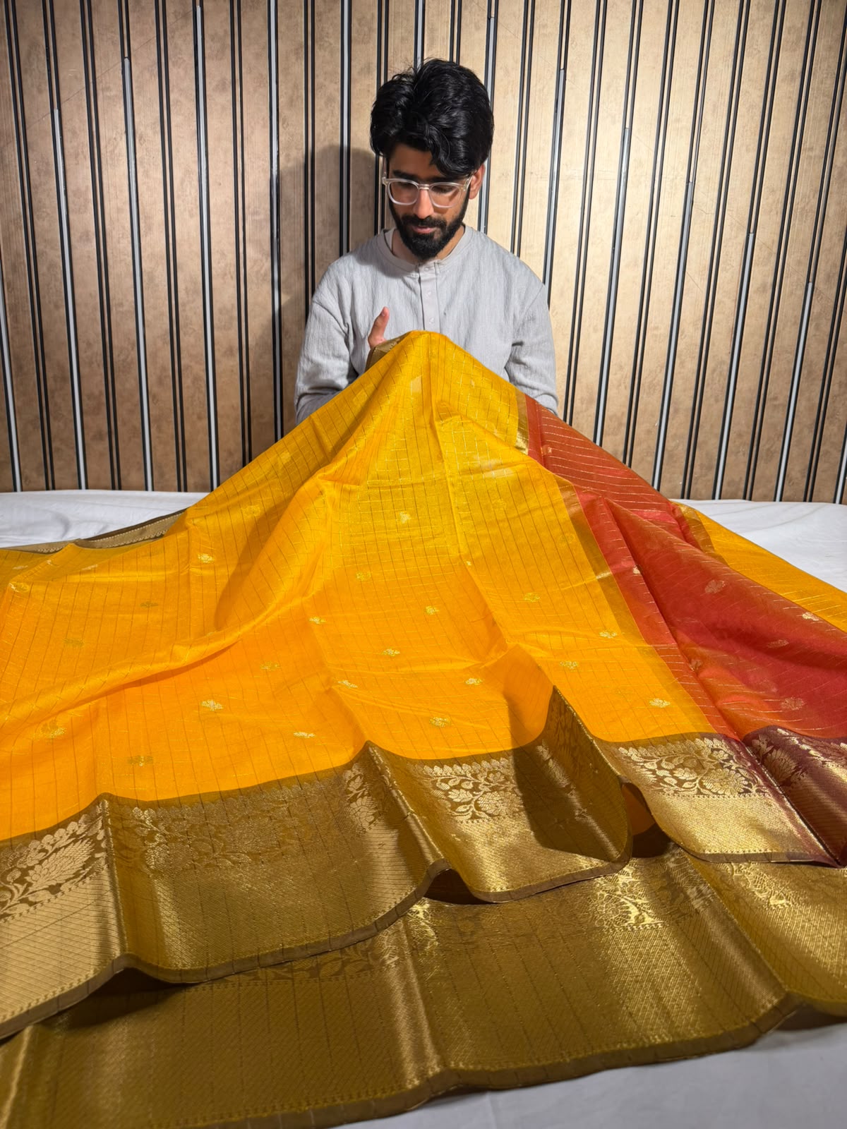 Prity Yellow  Softsilk Eccentric Banarasi Saree