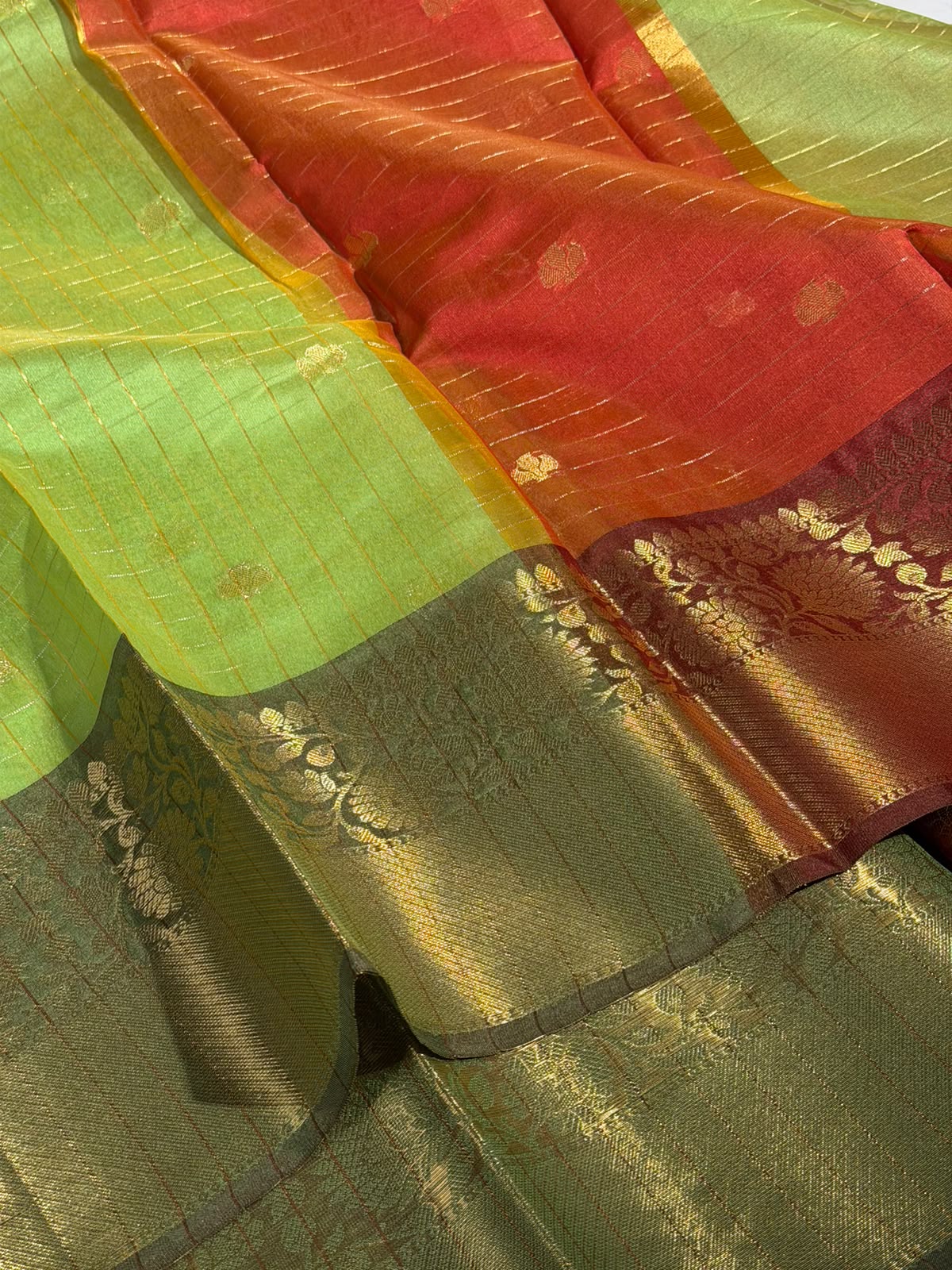 Prity Green Softsilk Eccentric Banarasi Saree