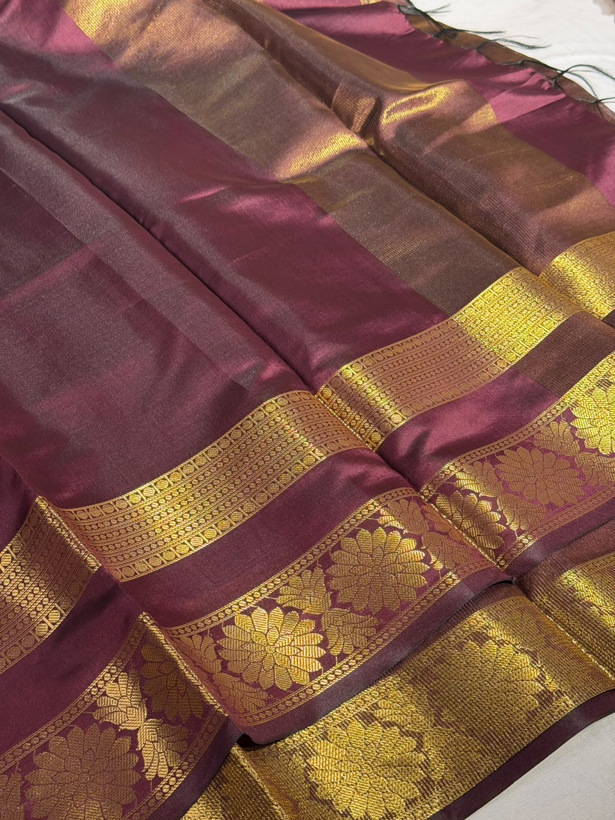 Wine Softsilk Eccentric Banarasi Saree