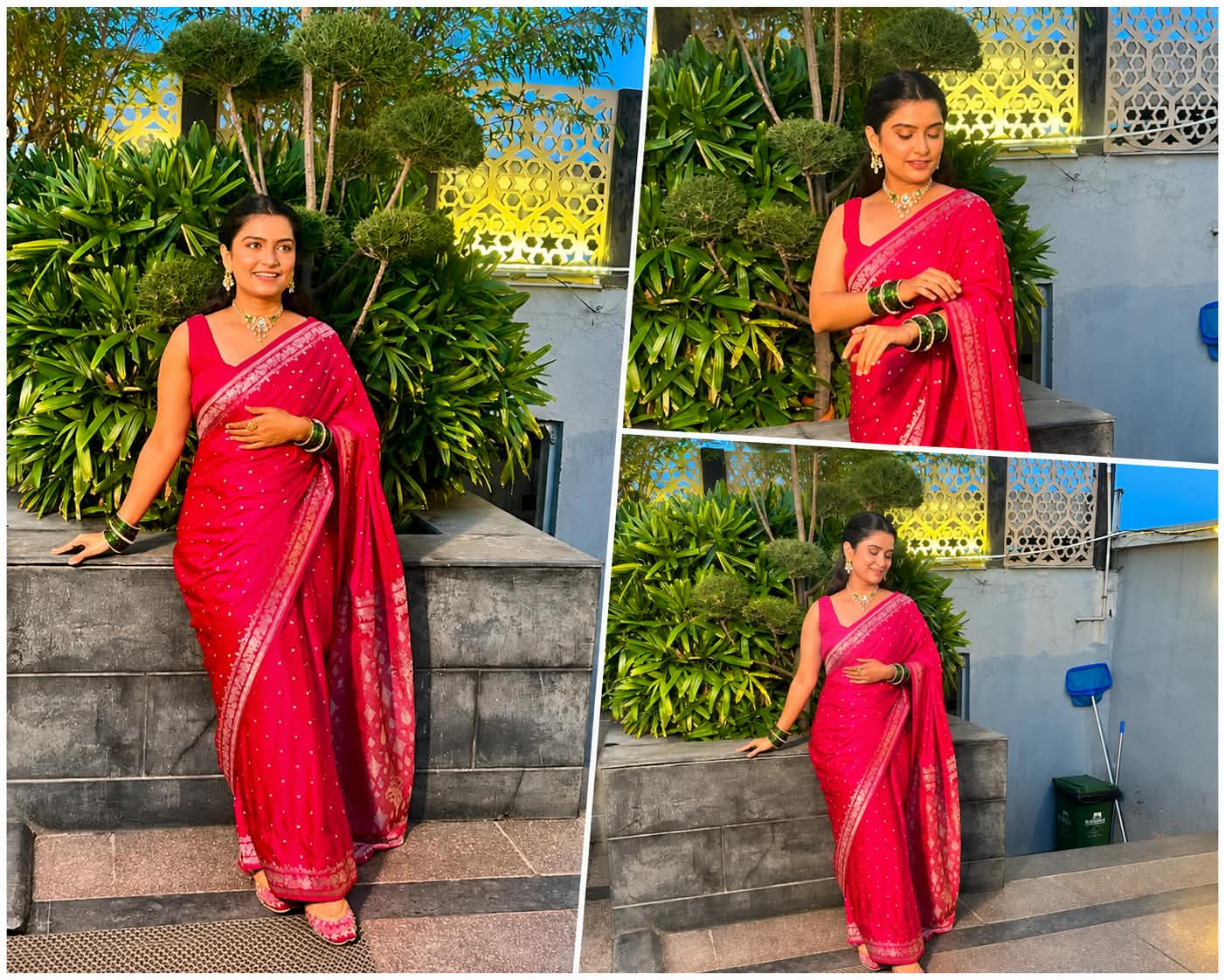 Bright Rani Pink Mashru Katan Silk Banarasi Saree