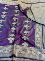 Wine Mashru Silk Banarasi Saree