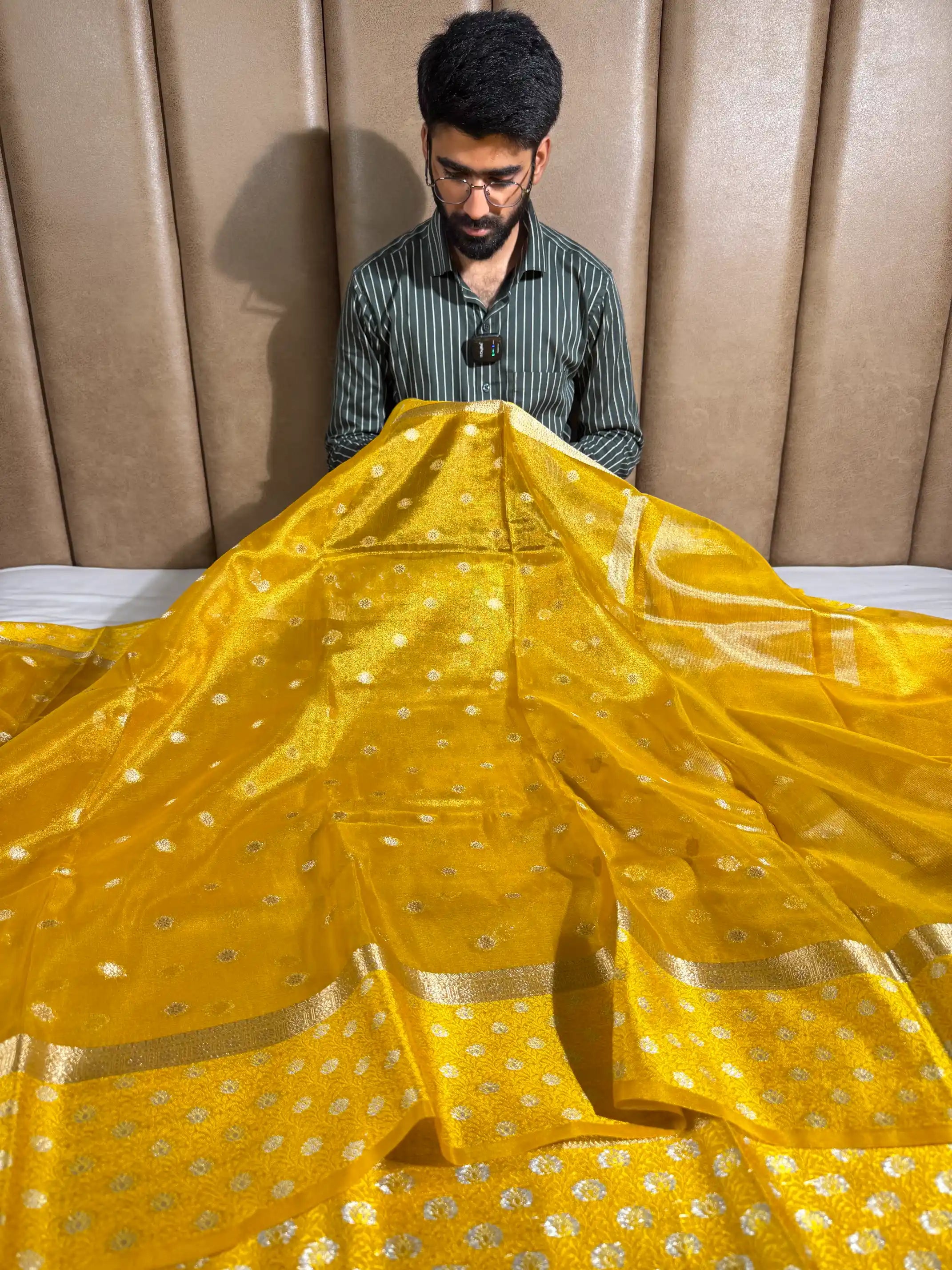 Yellow Tissue Silk Heritage Weave Banarasi Saree