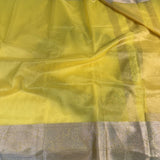 Yellow Organza Silk Banarasi Saree